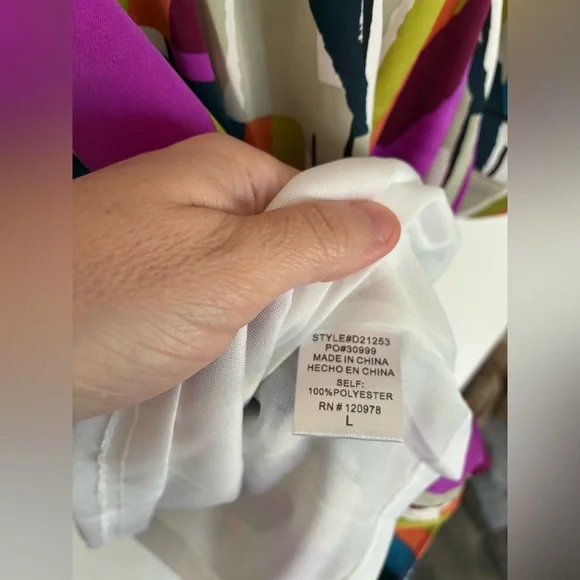 Entro Colorblock Mini Dress Large Lined Pockets V Neck Abstract Artsy - Picture 6 of 9